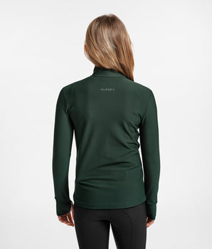 YR Signature Zip Lea Forest Green